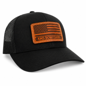 Black AMS Leather Patch Hat