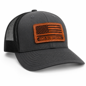 Gray & Black AMS Leather Patch Hat